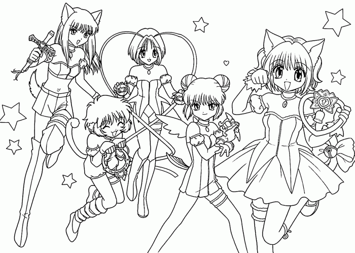 Empty coloring pages anime