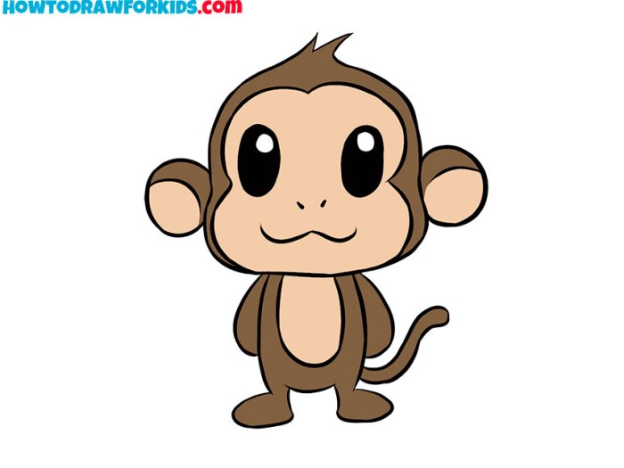 Chubby monkey drawing easy