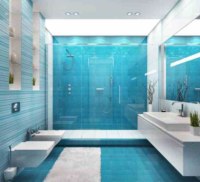 Light blue bathroom decor