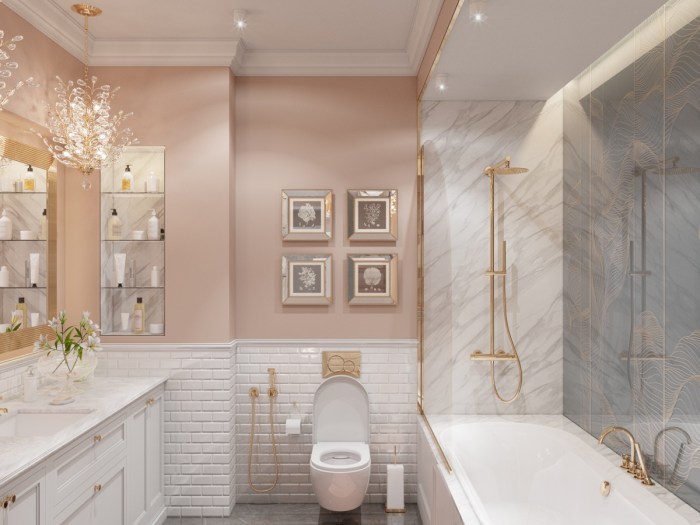 Light pink bathroom decor