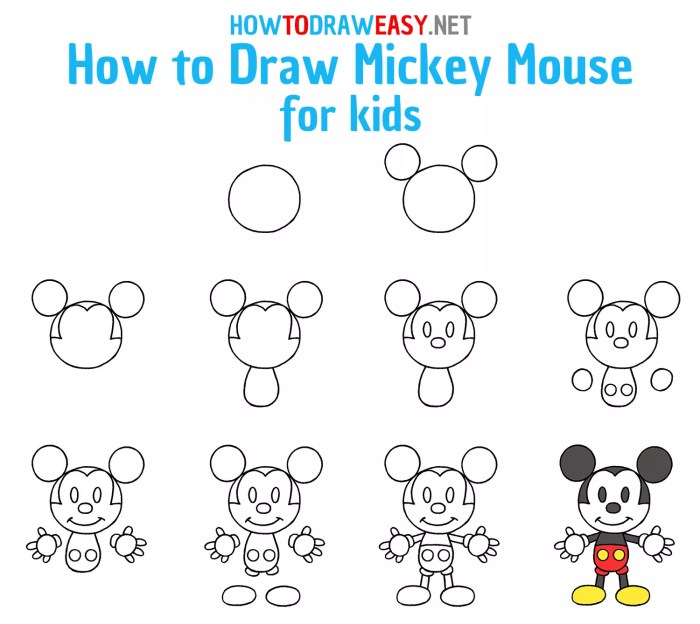 Mickey mouse drawing easy draw