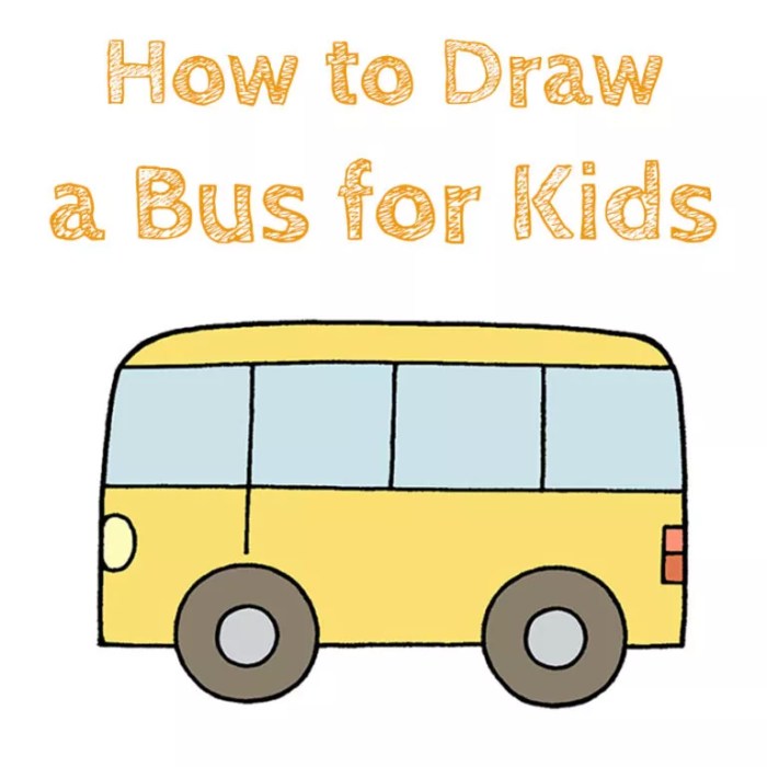 Realistic bus drawing easy