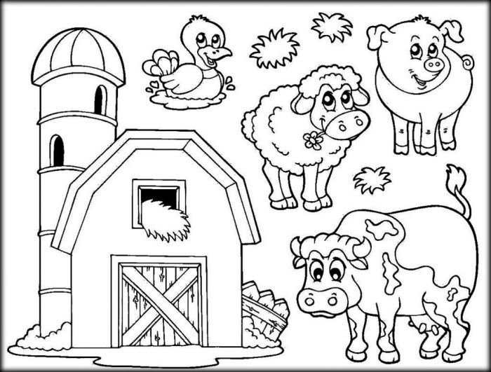 Coloring pages of farm animals for toddlers