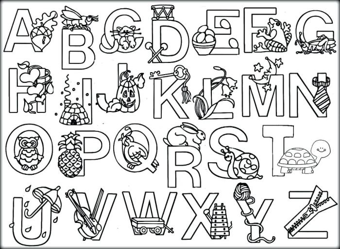 Animal alphabet coloring book