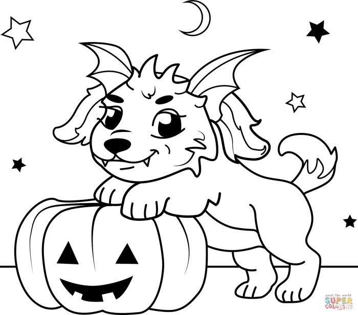 Halloween animals coloring pages