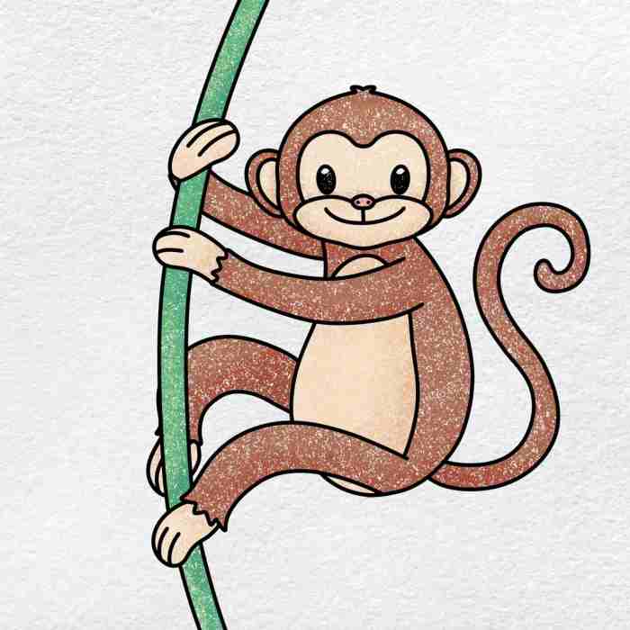 Chubby monkey drawing easy