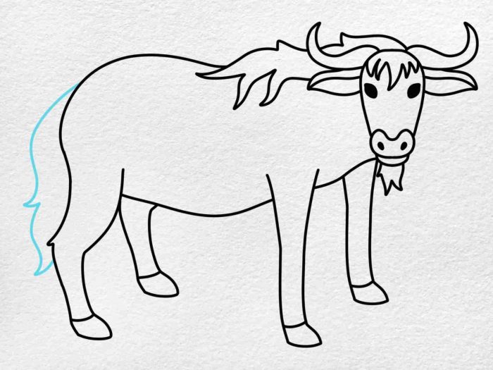 Easy drawing of a wildebeest