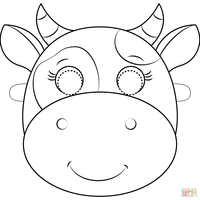 Animal masks coloring pages